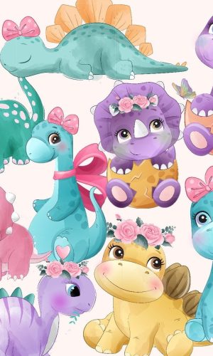 Kit Digital Dinos Aquarelado 1132