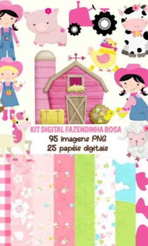 Kit Digital Fazendinha Rosa #70#