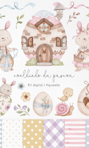 Kit Digital Páscoa Aquarelado 1721