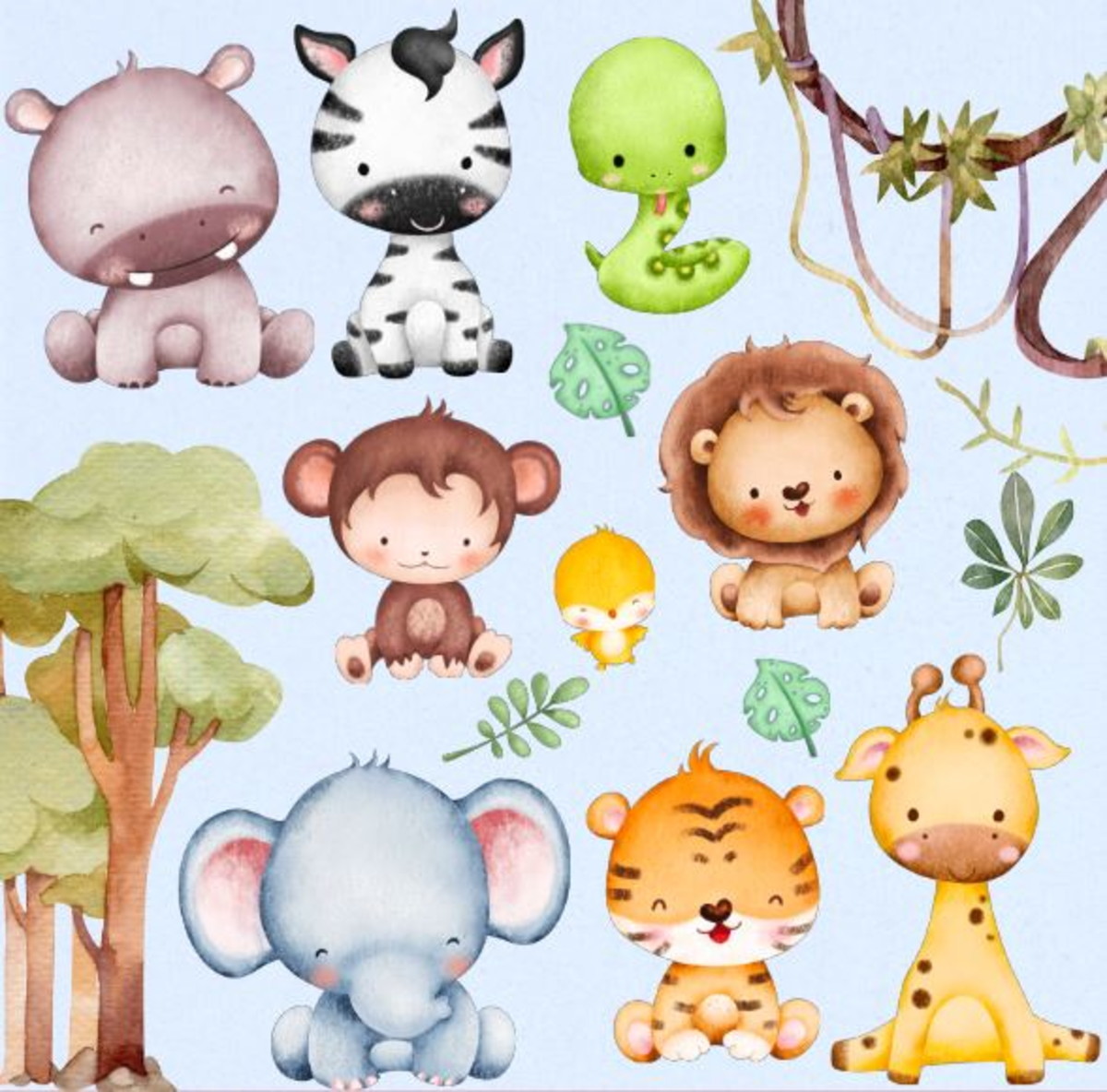 Kit Digital Safari Aquarela 1567