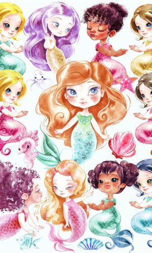 Kit Digital Sereias Aquarela 774