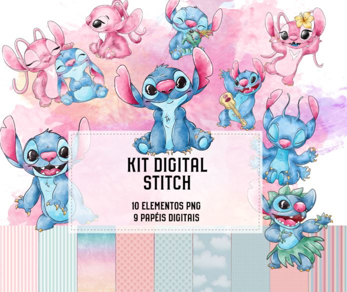 Kit Digital Stitch Aquarelado #1967#