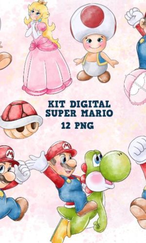 Kit Digital Super Mario Aquarelado 1687