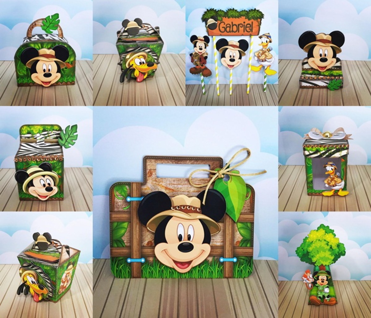 M 549 - Arquivo de corte Mickey Safari -4- STUDIO- PDF- PNG - Imagem 2