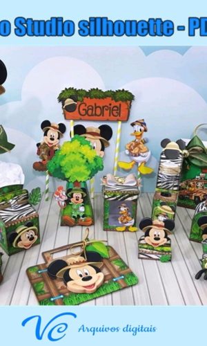 M 549 - Arquivo de corte Mickey Safari -4- STUDIO- PDF- PNG