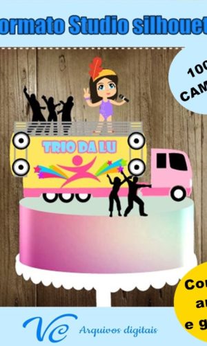 M150- Arquivo de corte Topo de Bolo Carnaval Trio Elétrico