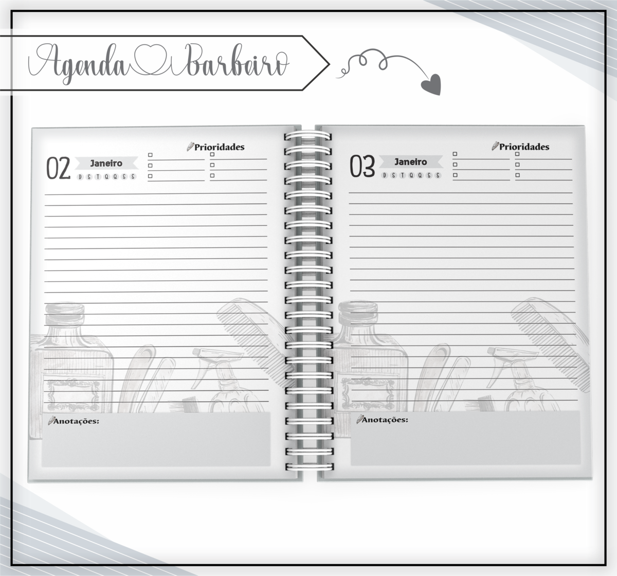 M401- Arquivo Digital -Agenda Permanente Barbeiro -A5