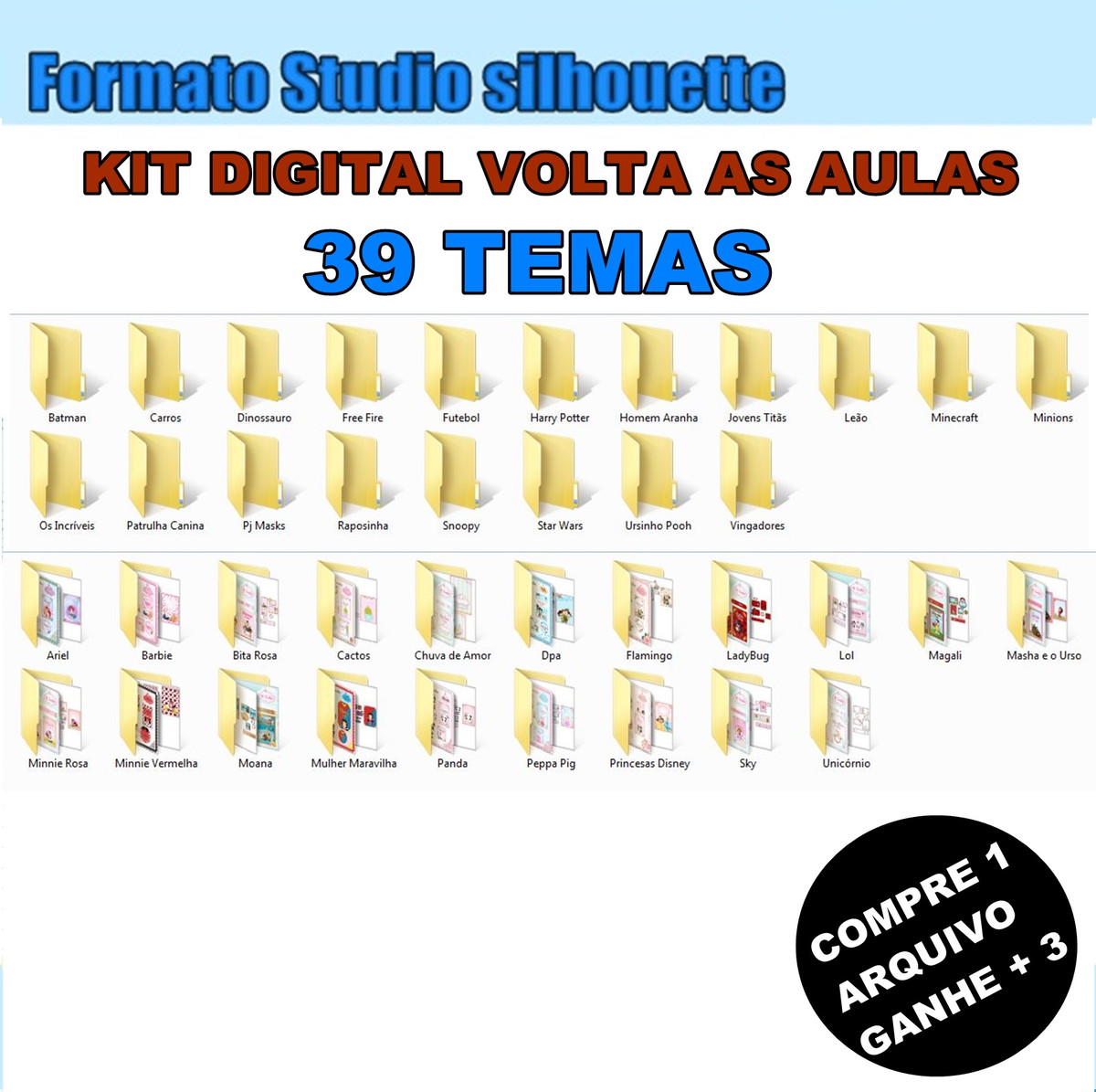 M602- COMBO Kit Volta às Aulas Completo -39 TEMAS - Imagem 2