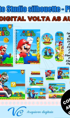M618- Arquivo de corte Volta ás Aulas Super Mario Bros