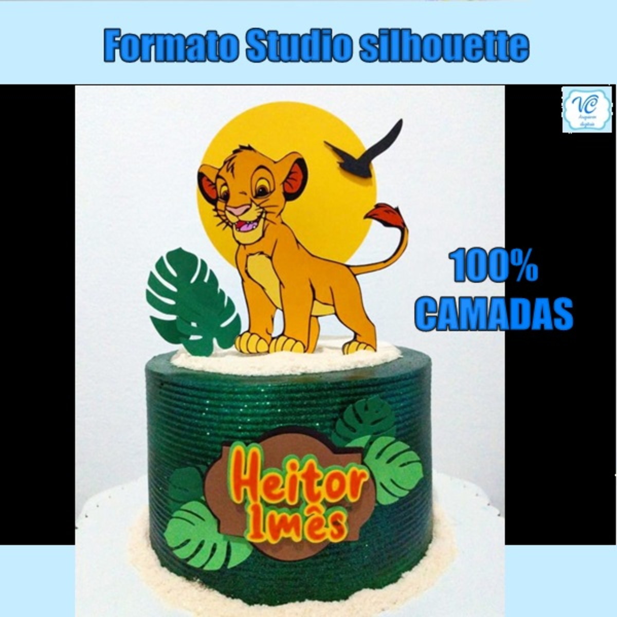 M70 - Arquivo Topo de bolo REI LEAO SIMBA -2 -CAMADAS
