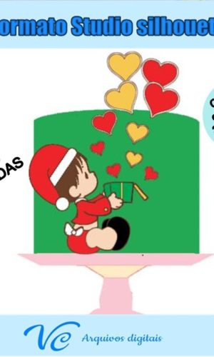 M85- Arquivo de corte Topo de bolo Natal bebe STUDIO