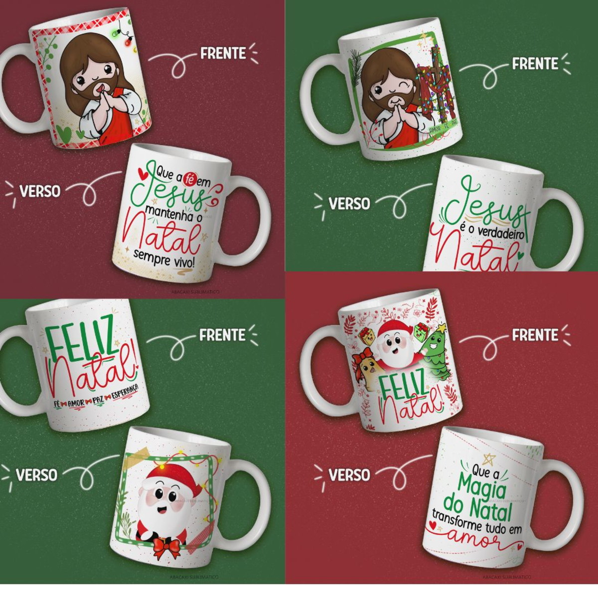 Natal-artes Pdf/png Canecas Cute Cristãs Maravilhosas! 1512 - Imagem 3