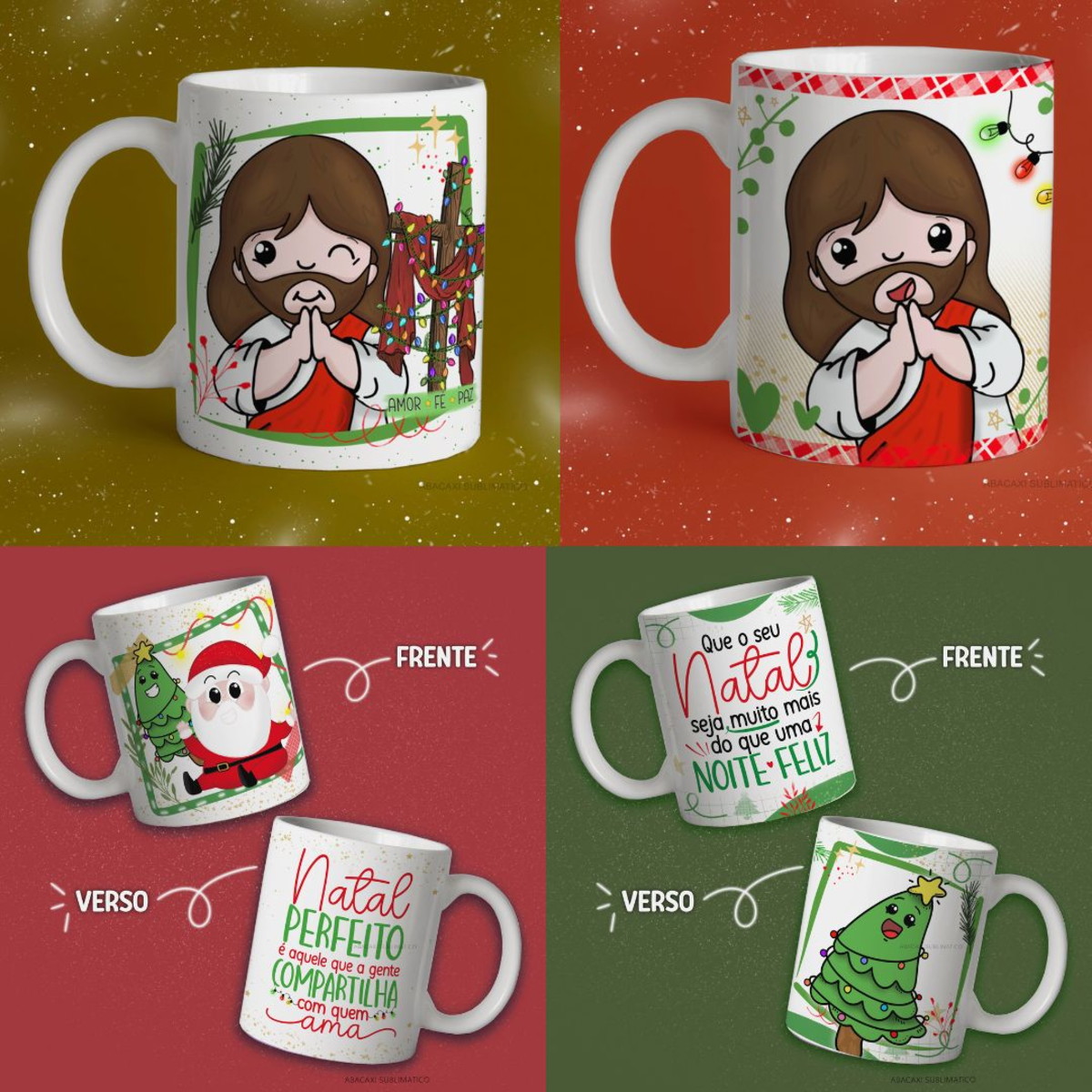 Natal-artes Pdf/png Canecas Cute Cristãs Maravilhosas! 1512 - Imagem 4