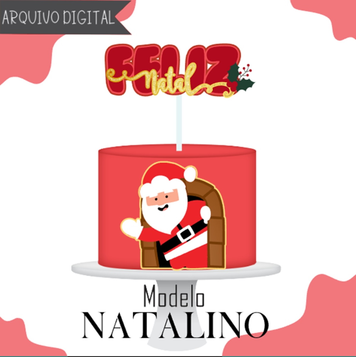 Natal Natalino-topo de Bolo Arquivo de Corte e Impressão(6)
