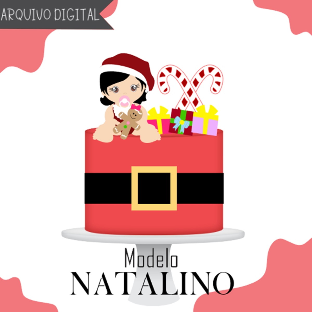 Natal Natalino-topo de Bolo Arquivo de Corte e Impressão