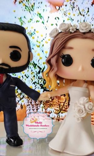 Noivinhos Funko pop Topo de Bolo