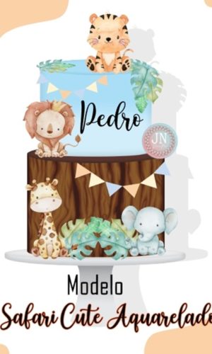 Safari Cute -topo de Bolo Arquivo de Corte e Impressão