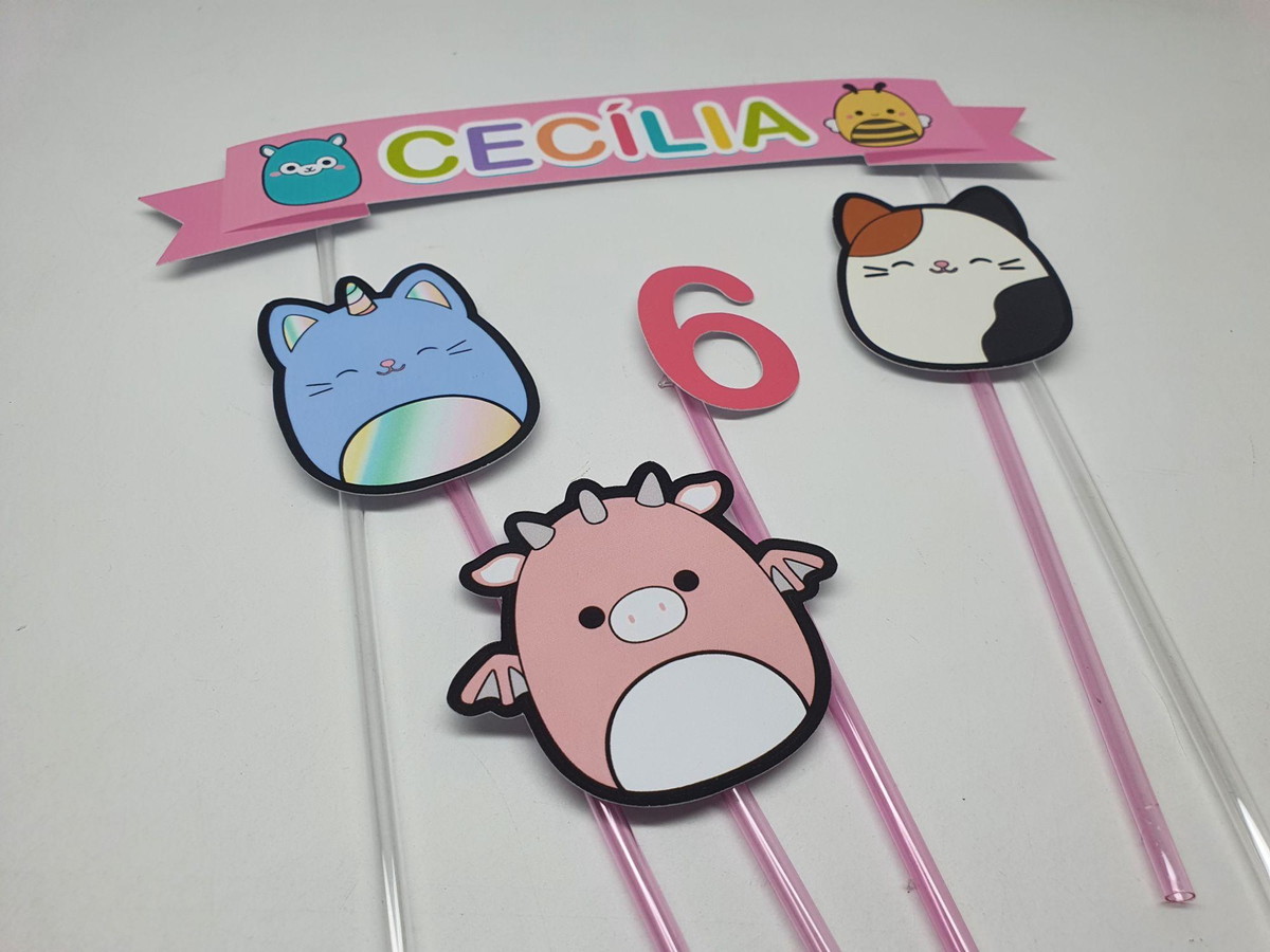 Squishmallow Topo de Bolo