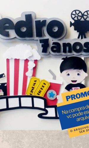 Studio/pdf Arquivo de Corte Topo de Bolo Cinema Menino