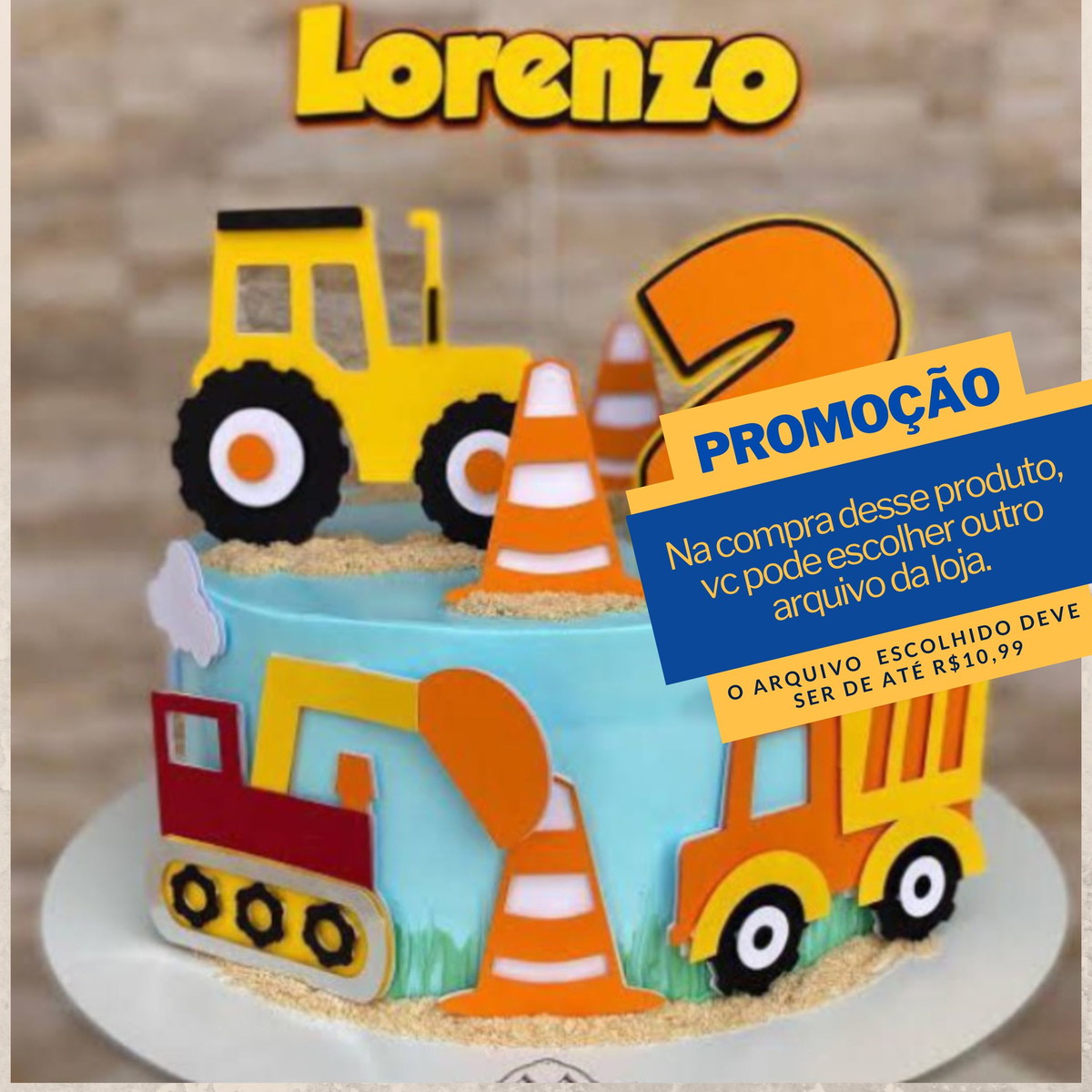 Studio/pdf Arquivo de Corte Topo de Bolo Construtor Cute-005