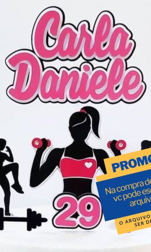 Studio/pdf Arquivo de Corte Topo de Bolo Fitness Mulher
