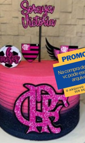 Studio/pdf Arquivo de Corte Topo de Bolo Flamengo Rosa -021