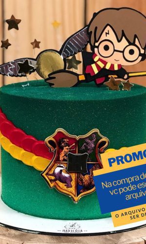 Studio/pdf Arquivo de Corte Topo de Bolo Harry Potter Cute
