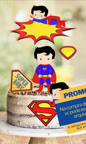 Studio/pdf Arquivo de Corte Topo de Bolo Super Man Cute