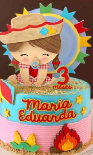 Topo Arraia Menina Baby em Camada + 4 Arquivos a Sua Escolha