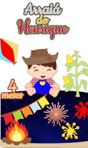 Topo Arraia Menino Baby em Camada + 4 Arquivos a Sua Escolha