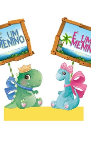 Topo Chá Revelação Dino Cute - Arquivos Digitais