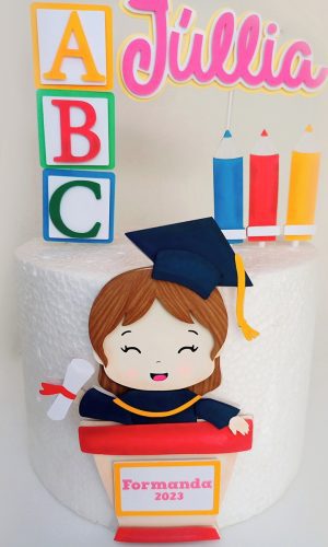 Topo de Bolo Abc Menina