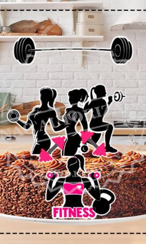 Topo de Bolo Academia Feminino 3106 - Arquivo Digital