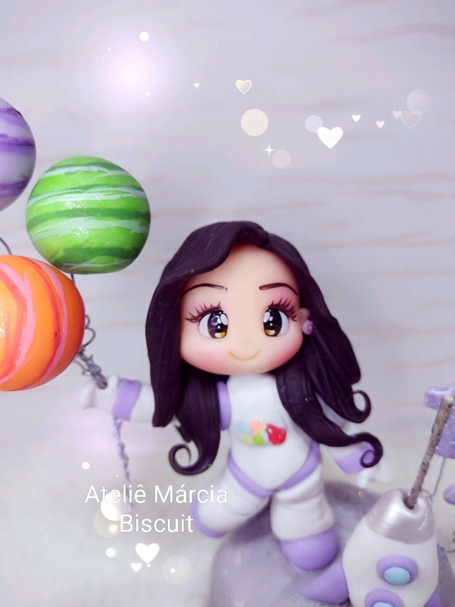 Topo de bolo Astronauta personalizado - Imagem 2