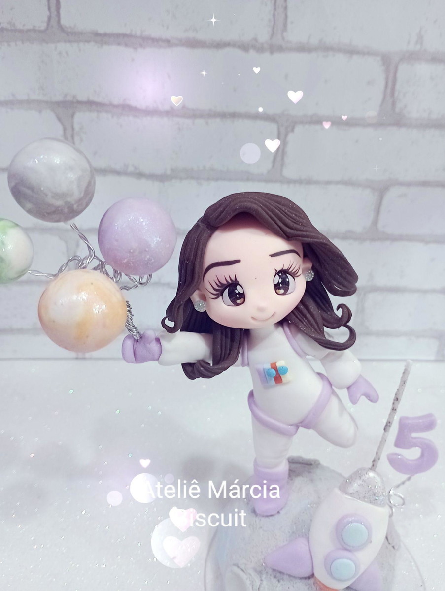 Topo de bolo Astronauta personalizado - Imagem 5