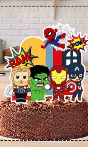 Topo de Bolo Avengers Cute Ref 3996 - Arquivo Digital