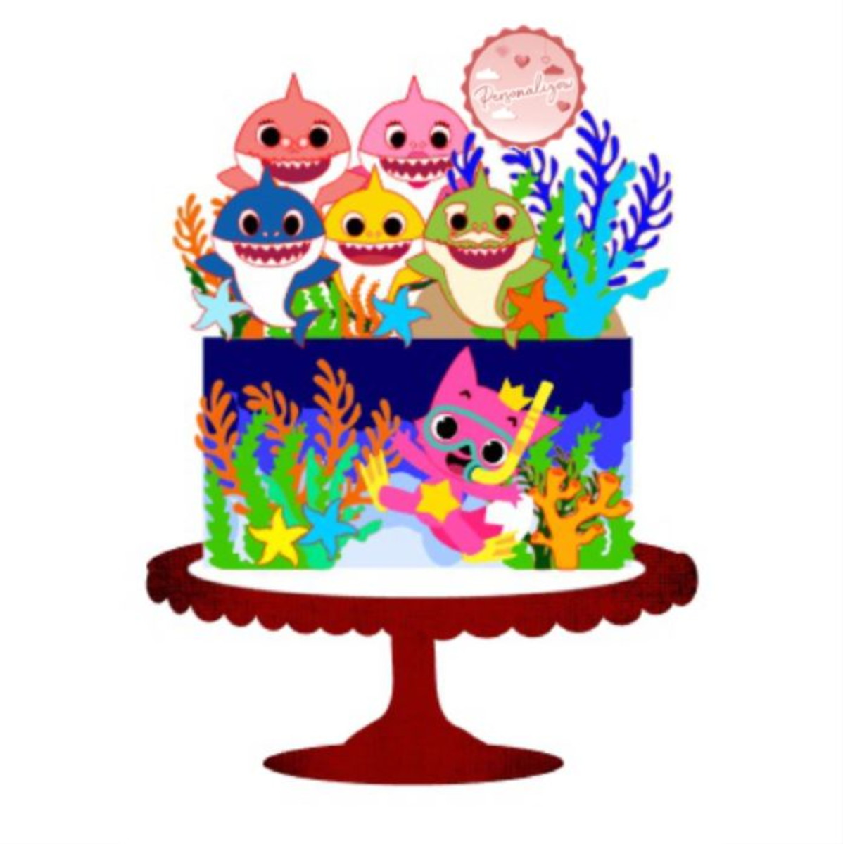 Arquivo Topo de Bolo - Baby Shark - Imagem 2