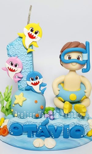 TOPO DE BOLO BABY SHARK