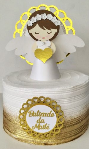Topo de Bolo Luxo - Batizado
