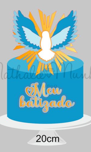 Topo de Bolo - Batizado Pomba Menino - Arquivo de Corte
