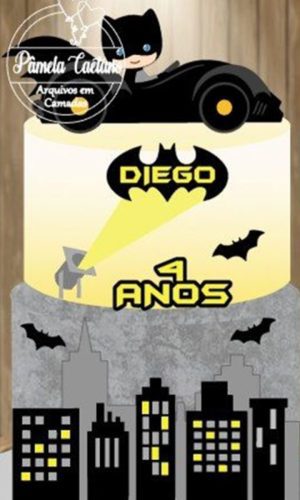 Topo de Bolo Batman CAMADAS 1 - Arquivo de corte