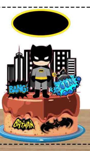 Topo de Bolo Batman Cute T0044 - Arquivo Digital