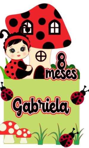 Topo de Bolo Bebe Joaninha + 4 Arquivos a Sua Escolha