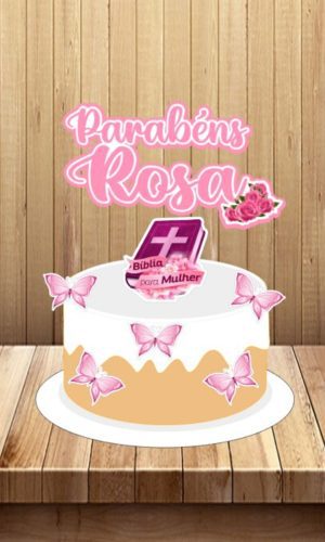 Topo de Bolo Biblia para Mulher - Arquivo Digital