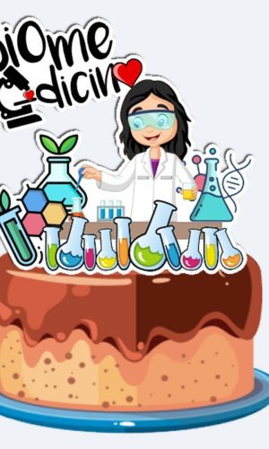 Topo de Bolo Biomedicina Mulher 2