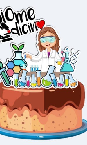 Topo de Bolo Biomedicina Mulher