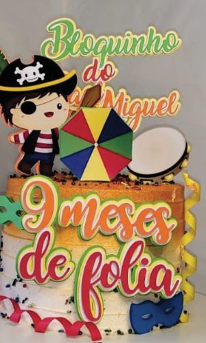 Topo de Bolo Bloquinho Carnaval Menino Arquivo de Corte