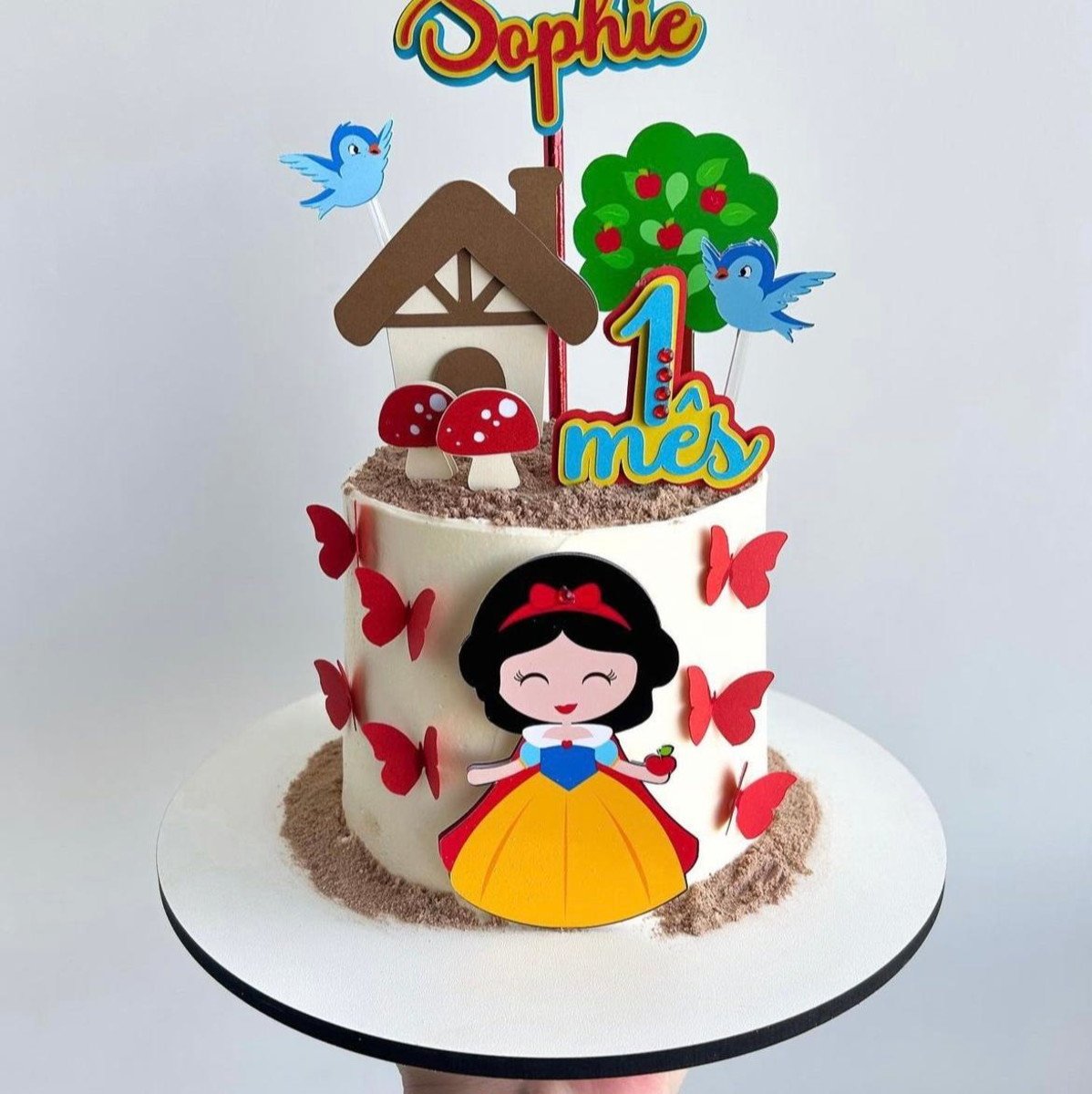 Topo de Bolo Branca de Neve
