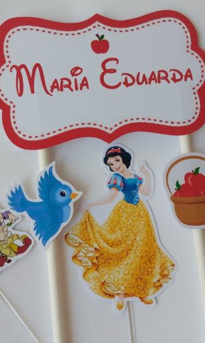 Topo de Bolo Branca de neve