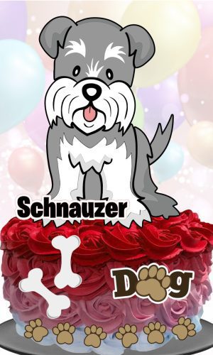 Topo de Bolo Cachorrinho (Schnauzer)
